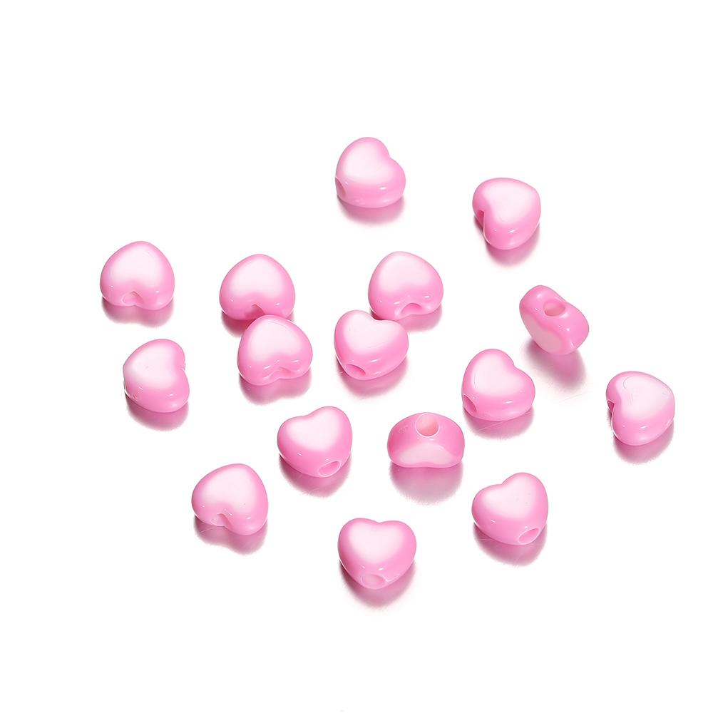 50/100pcs 6.5*8mm Acrylic Flat Love Heart Shape Loose Spacer Beads for Jewelry Making DIY Bracelet Necklace Accessories