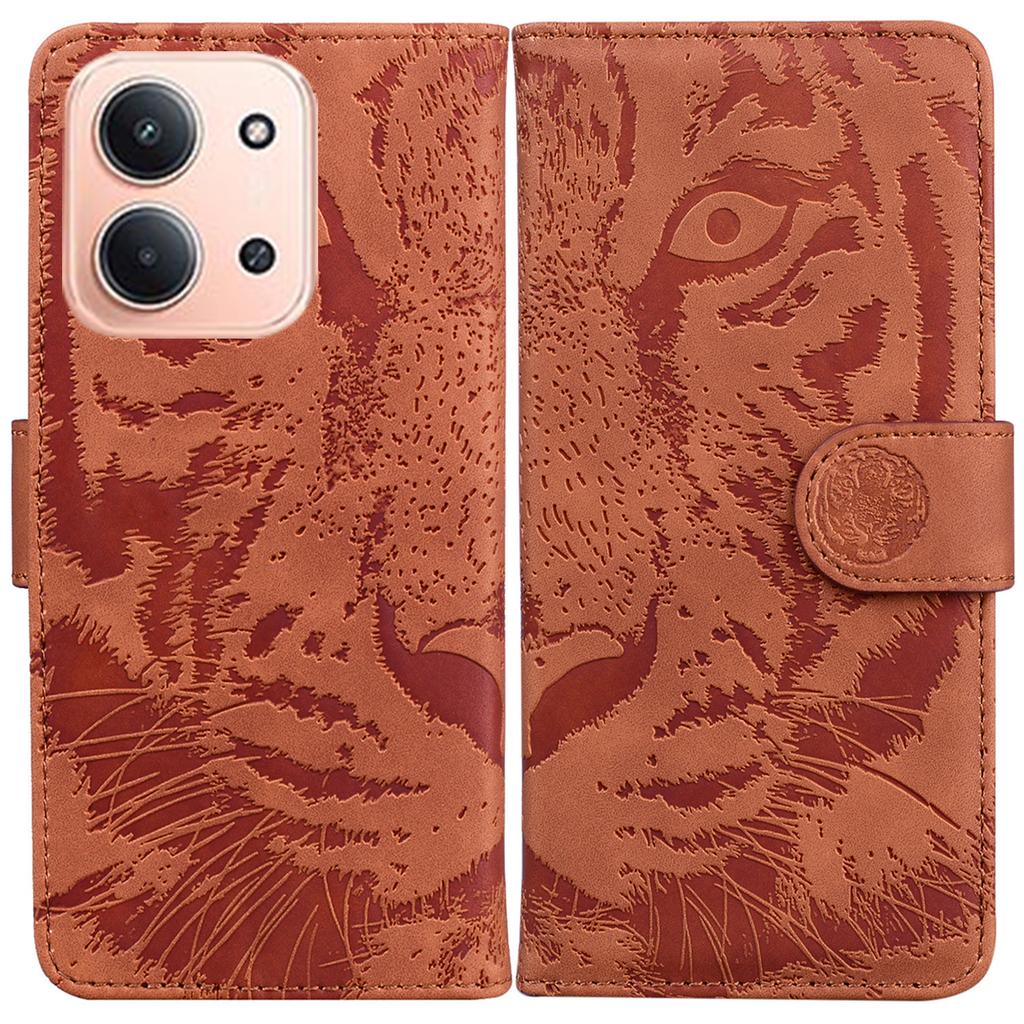 For Xiaomi Redmi 15C 5G (EU) (173mm)/15C 4G (EU) (173mm) Case Tiger Imprint Leather Wallet Phone Cover