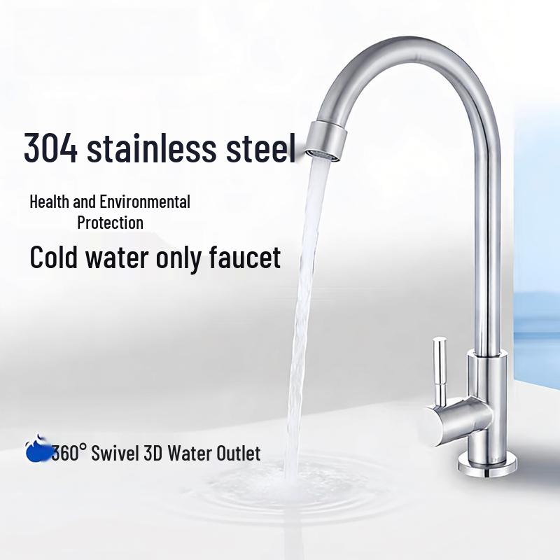 Yuzhou Stainless Steel Single Cold Kitchen Faucet