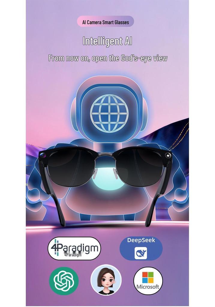 KI Intelligente Bluetooth-Brille: Multifunktional, Blaulichtfilter, mit Kamera, Navigation, Anrufen, Übersetzung und Sonnenbrille