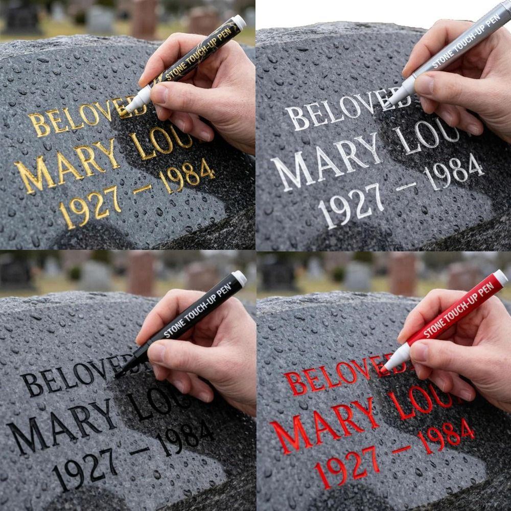 Quick-Drying Tombstone Marker Pen Waterproof Weather-Resistant Gravestone Marker Pen Oil Based Fine Tip Gravestone Lettering Pen
