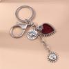 Retro Metal Gothic Love Heart Keychain Charms Steampunk Key Rings Pendant for Women Men Bag Decor  DIY Jewelry Gift