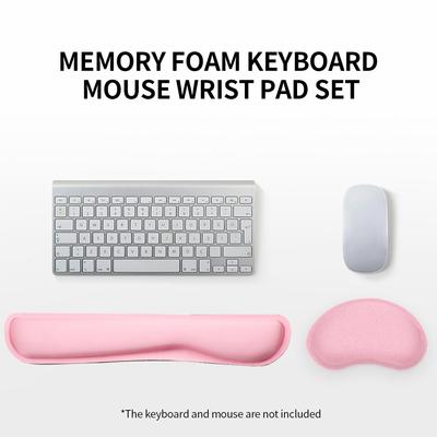 Bellek Köpük Klavye Fare Bilek Pedi Seti Ofis Oyun Klavyesi Fare Likra Kumaş ile Bilek Pedleri
