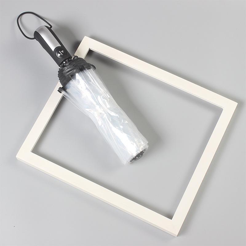 Japanese-Style Transparent Automatic Foldable Umbrella - Large, White, and Perfect for Influencer Photos