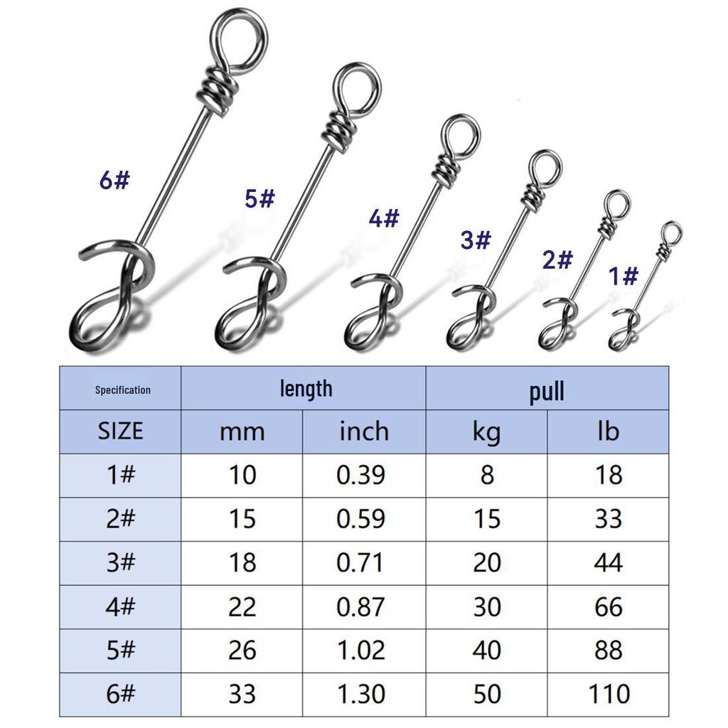 Stainless Steel Fish Clip: Strong Lure Connector with Quick Pin and Enhanced Strength for Sea Fishing.