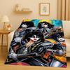 Coperta di Flanella Retro Kiss Rock Heavy Metal Band Gene Simmons, Coperta Morbida Ultra Peluche per Casa Camera da Letto Letto Divano Ufficio