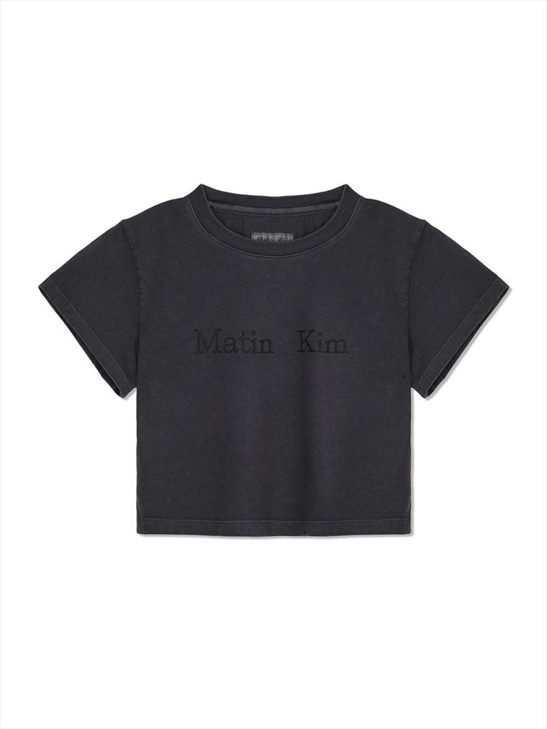 [Matinkim] Pigment Logo Crop Top