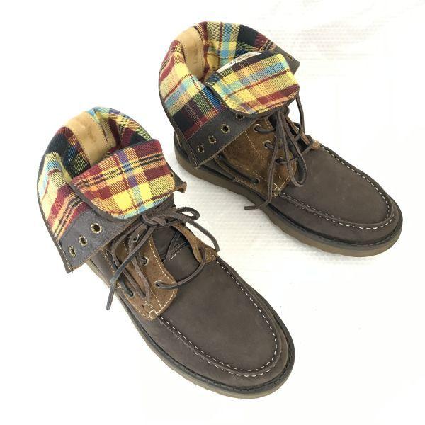 Made in Portugal STORM Leather Roll Top Short Boots 40 25.0 Men Brown Shoes(USED)