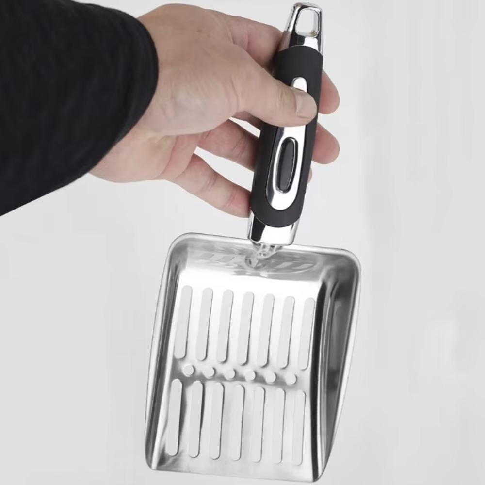 Stainless Steel Cat Litter Scoop Long Handle Pet Poop Shovel Pets Litter Shovel Pet Dogs