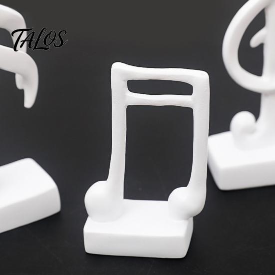Talos 3Pcs Minimalist Music Note Resin Sculpture, Treble Clef & Eighth Quarter Desk Decor for Piano Room Living Room, Matte Art Collectible, Creative