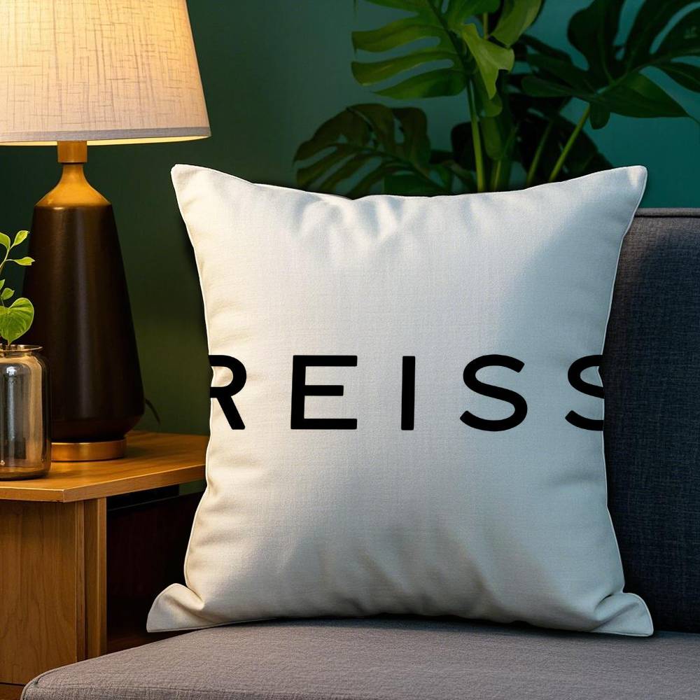 

British Brand R-Reiss Pillow Case Plush Fabric Soft Double Sided Print Sofa Cushion Cover Throw Pillow Covers 12x12Inch