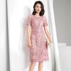 Plus Size Short Sleeve Summer Wedding Banquet Evening Dress for Mother-in-law