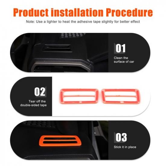 Orange ABS Dashboard Air Outlet Frame Trim For Toyota Tacoma 2024+ US