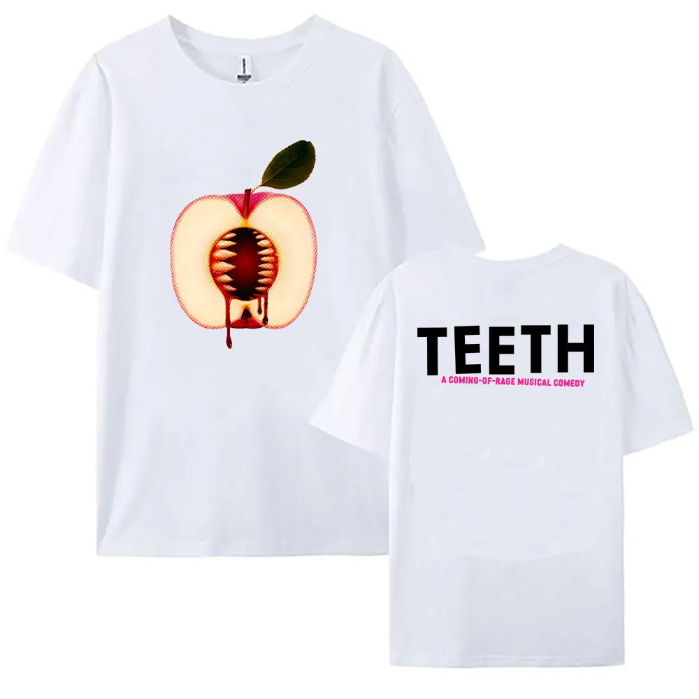 Teeth Musical Comedy Printing T-shirt Cotton Short Sleeve Women/Men Tshirts Graphic Tees Tops Round Neck Soft Unisex Streetwear