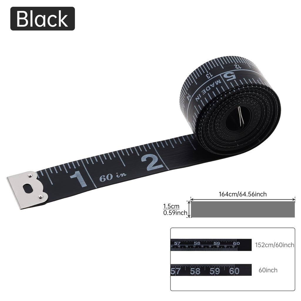 1520mm 60 Inch Flexible Soft Tape Measure Triple Color White Black Sewing Tailoring Measurement Ruler