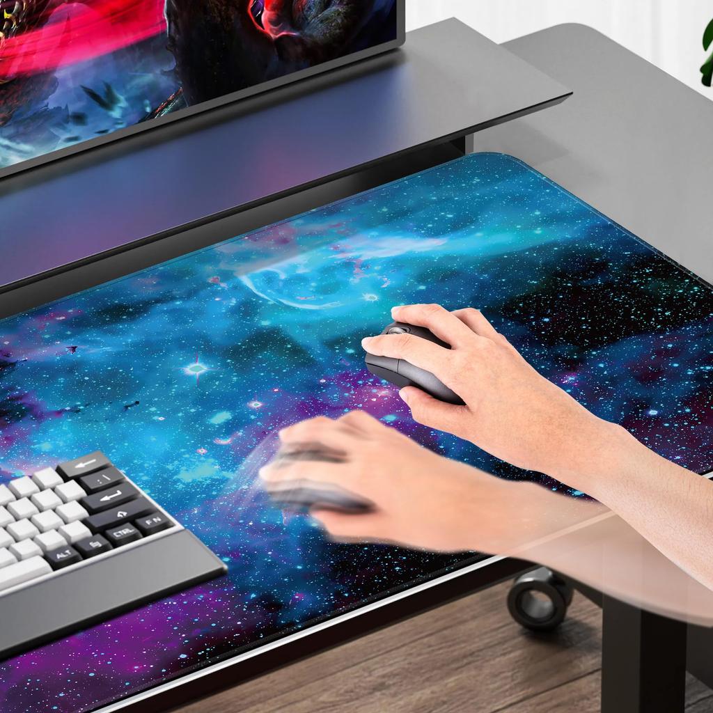 Mydours 100x60cm Mouse Larger Galaxy Table Definition Galaxy Textile Surface and Grippy Rubber Oversized Mouse Pad for Gamers Who Want To Fully Cover