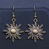 Vintage Totem Earring Sun & Moon Dangle Earrings Geometric Women Dangle Earrings Star Moon Female Korean Jewelry