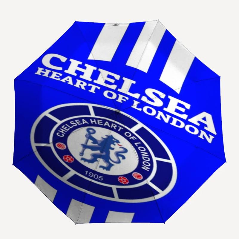 Automatischer Regenschirm im Chelsea Football Club Design, Leicht & Tragbar, 8 Speichen, Perfekt für Reisen im Freien, Geburtstage, Weihnachten, Geschenke.