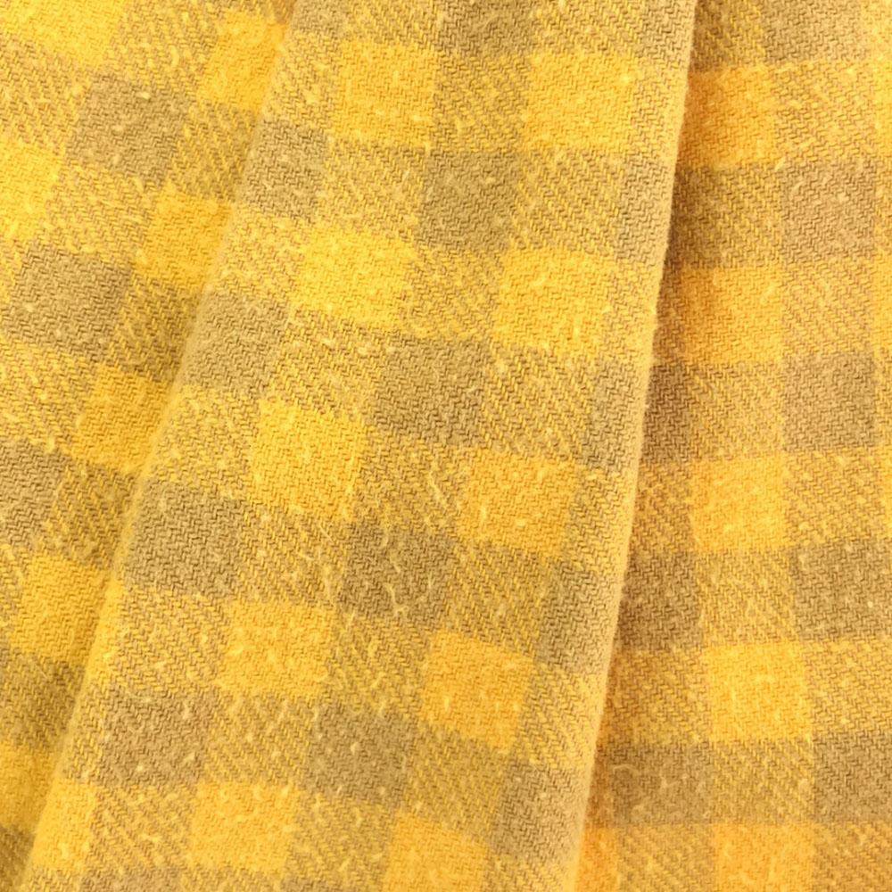 Stussy Check Pattern Long Sleeve Cotton Shirt L Yellow Men's Used