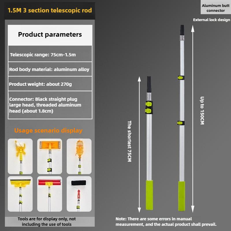 Aluminum Alloy Positioning Telescopic Rod Multi Functional Extendable Extension Rod Roller Brush Extension Pole