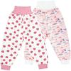 MooMoo Baby Waterproof Diaper Pants for Potty Training 2 Packs Nighttime Diaper Pants for Girls
