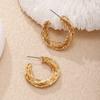 European and American Earrings Ins Style Korean Niche Design Sense Thick Line Twist C-shaped Earrings Women