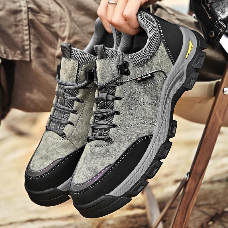 Genuine Leather Men's Hiking Shoes Anti-Skid Wear-resistant Hunting Tactical Sneakers Women Trekking Mountain Shoes