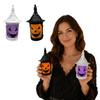 LED Lighted Handheld Lantern Halloween Pumpkin Candle Prop Decorative Lamp for Indoor Outdoor Use with Witch Hat Design