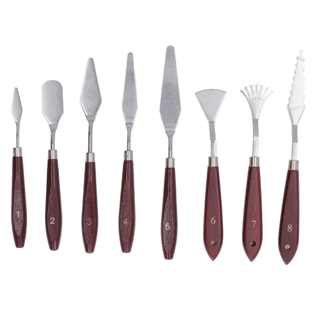 8 Pcs Painting Knife Set Versatile Stainless Steel Spatula Palette Knives Painting Mixing Scraper