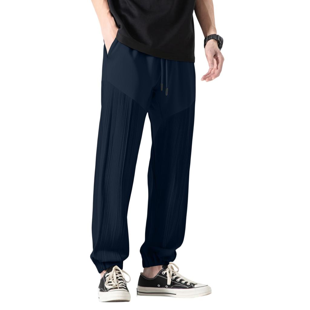 Men's Long Pants, Elastic Waist Drawstring, Lightweight, Slim Fit, With Pockets, Comfortable And Breathable Linen Long Pants