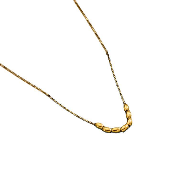 High-End Titanium Steel Seven Love Beans Necklace - Trendy, Versatile Clavicle Chain for Women