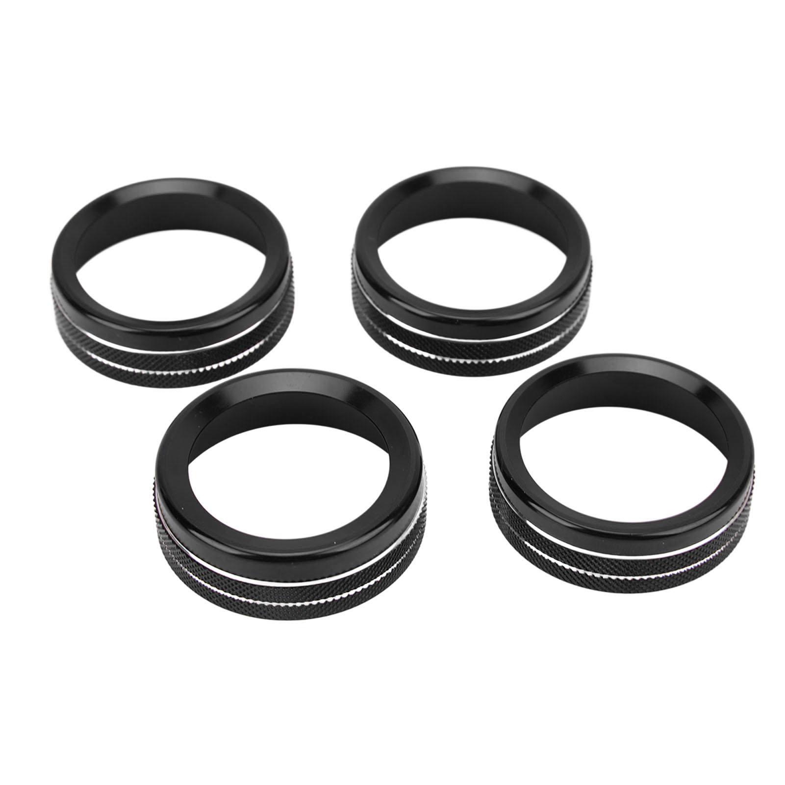 

4 шт. Кольцо переключателя AC Алюминиевый сплав Стильный Не ржавеющий Крышка кнопки центральной консоли Замена для чёрный