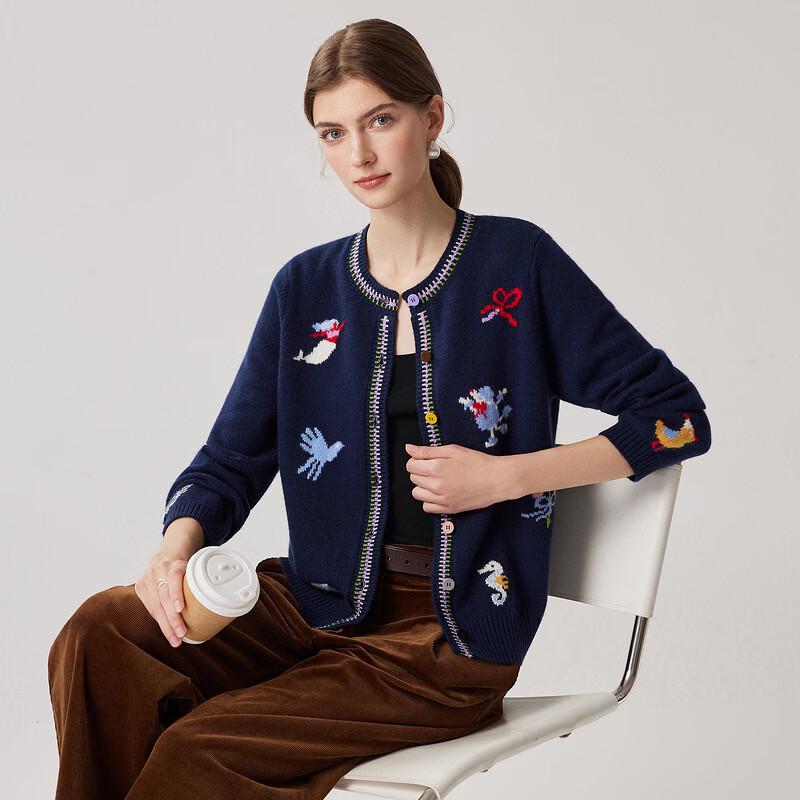 Zhaojun Women's Thickened 100% Cashmere Cardigan