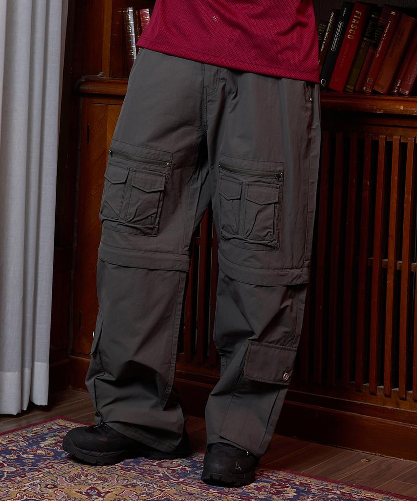 HOODHOOD Multi-Pocket Utility Detachable Pants Charcoal