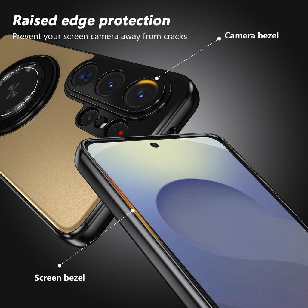 Luxury Metallic 360 Rotating Stand Case For Samsung Galaxy S26 Ultra S26+ Plus 5G Magnetic Cover With Camera Lens Protection