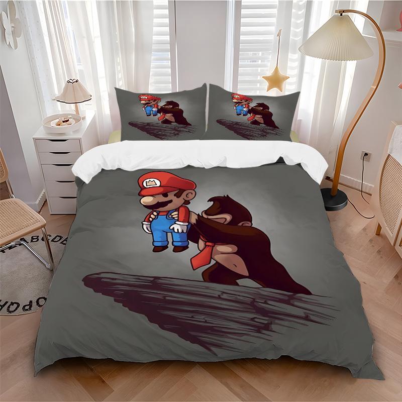 

3pcs bedding set Mario Demon Includes 1 Comforter+2 Pillowcases, Without Pillow Inserts, Soft Comfortable, Lightweight Breathable248 135x200cm