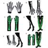 1 Pair Halloween Skeleton Gloves Night Luminous Cosplay Party Prop Unisex Scary Terrifying Fiver Fingers Halloween Party Ghost Gloves Skull Stockings