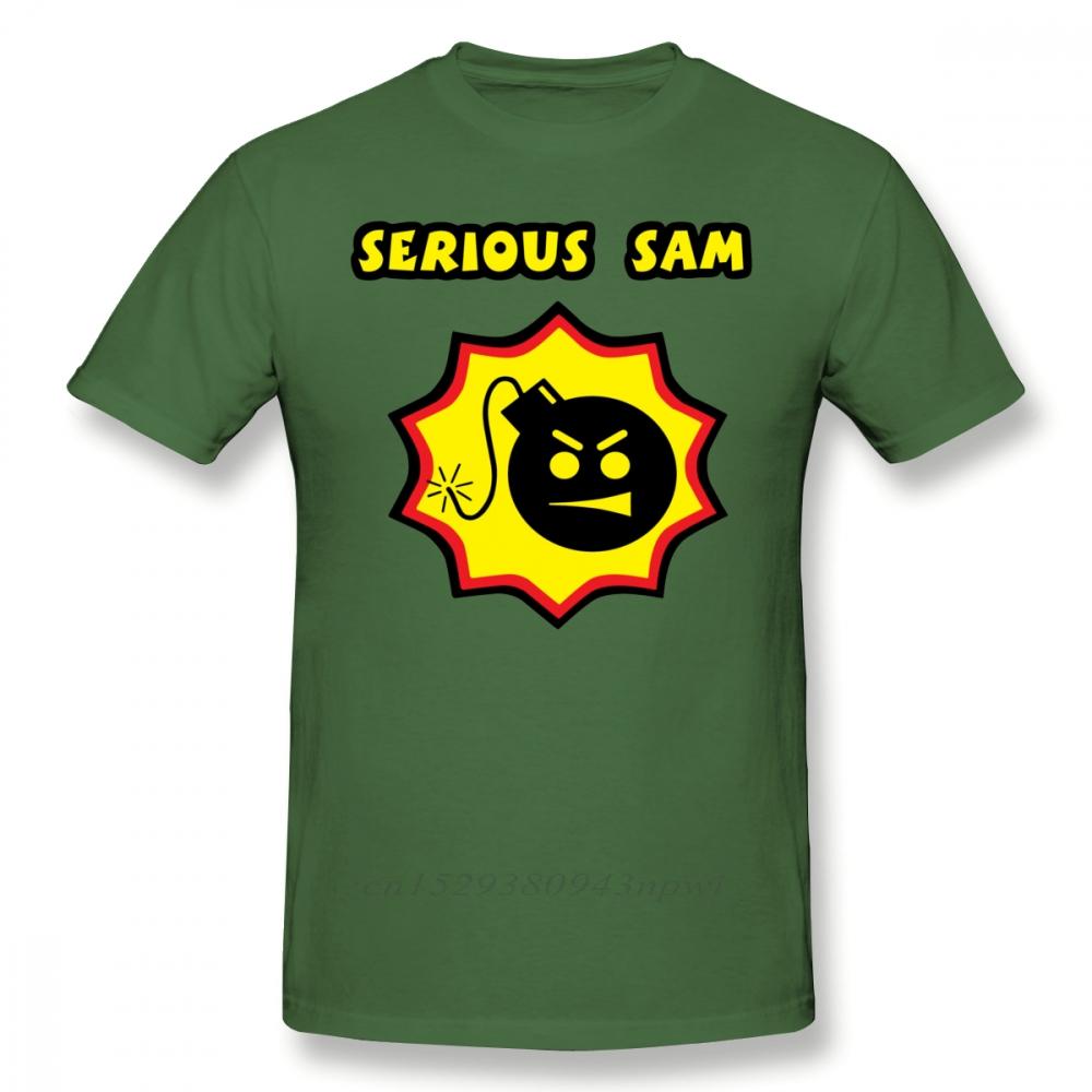 Serious Sam TShirt Serious Sam Replica T Shirt 100 Cotton Summer Tee Shirt Men Cute ShortSleeve Printed Tshirt