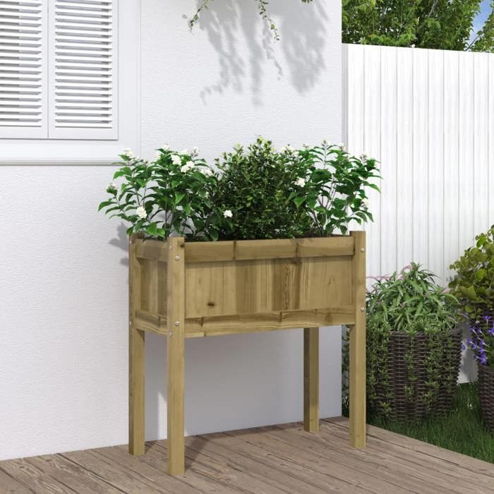VidaXL Jardinière avec pieds 70x31x70 cm bois de pin imprégné 837562