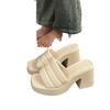 Waterproof Table Thick-soled Cool Slippers, Women's Ins Trendy Outer Wear One-word Slippers, New Thick-heeled High-heeled Shoes In Summer