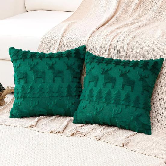 Christmas Plush Pillow Cover 18x18 Inch Decorative Throw Pillow Cover Winter Pillow