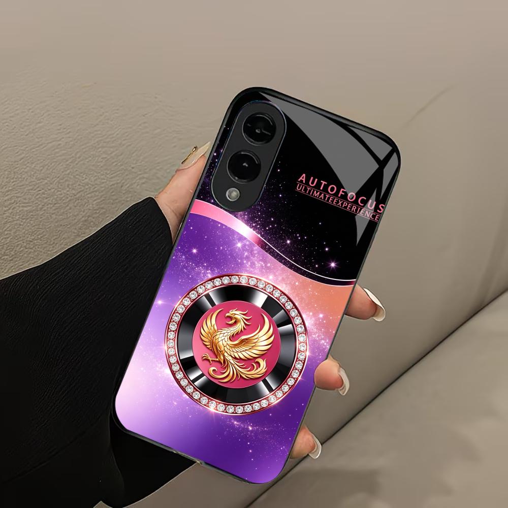 Fashion black purple phoenix phone case glass s26 ultra case s25 ultra case for Samsung Galaxy S26 S25 S24 S23 S22 FE,Ultra,Plus