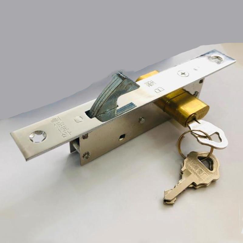 Door Hook Lock Sliding Door Lock Replacement Security Lock with Keys for Kitchen Balcony Accessories for 30-42MM Door Thickness
