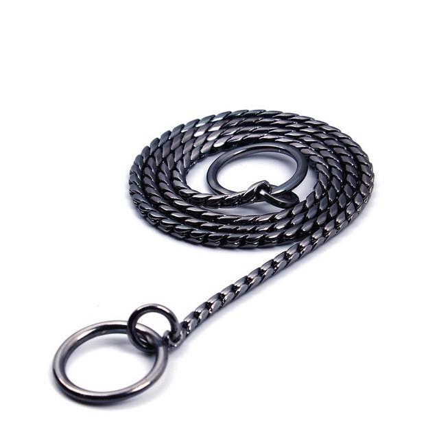 Black Stainless Steel Snake Chain Metal Dog Chain P Chain Small Medium and Large Dog Pet Supplies Dog Necklace