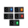 About 5x3x3cm IEC320 C14 3-Pin Socket 10A Rated Current 250V Rated Voltage Compact Size Illuminated Rocker Switch