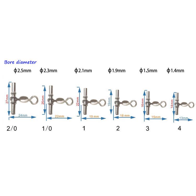 50 Pcs Fishing Swivels Rolling Swivels Sea Fishing Accessories Tackle Connector Rolling Swivels 3-way Swivels Fishing Tackle