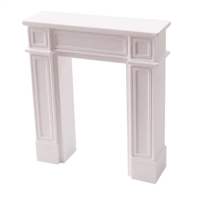 Miniature European American Retro Fireplace Cabinet 1Pc - 1:12 Dollhouse Living Room Storage Background Decor Furniture