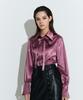 Chaenyuyog Silky Satin Fitted Shirts [Purple]
