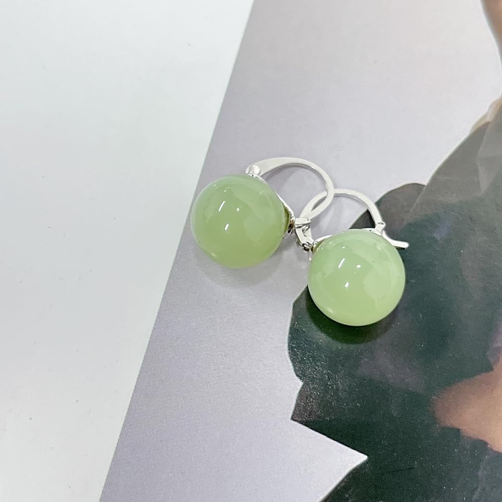 Kolczyki koła ze sztucznego jadeitu Vintage Delikatne Mankiet Hipoalergiczne Codzienne i Imprezowe Prezent