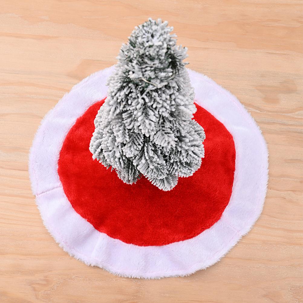Mini Christmas Tree Decoration Decorations for Under Skirt Plush Xmas White Merry Base Cover Round Area Rug Rugs Winter